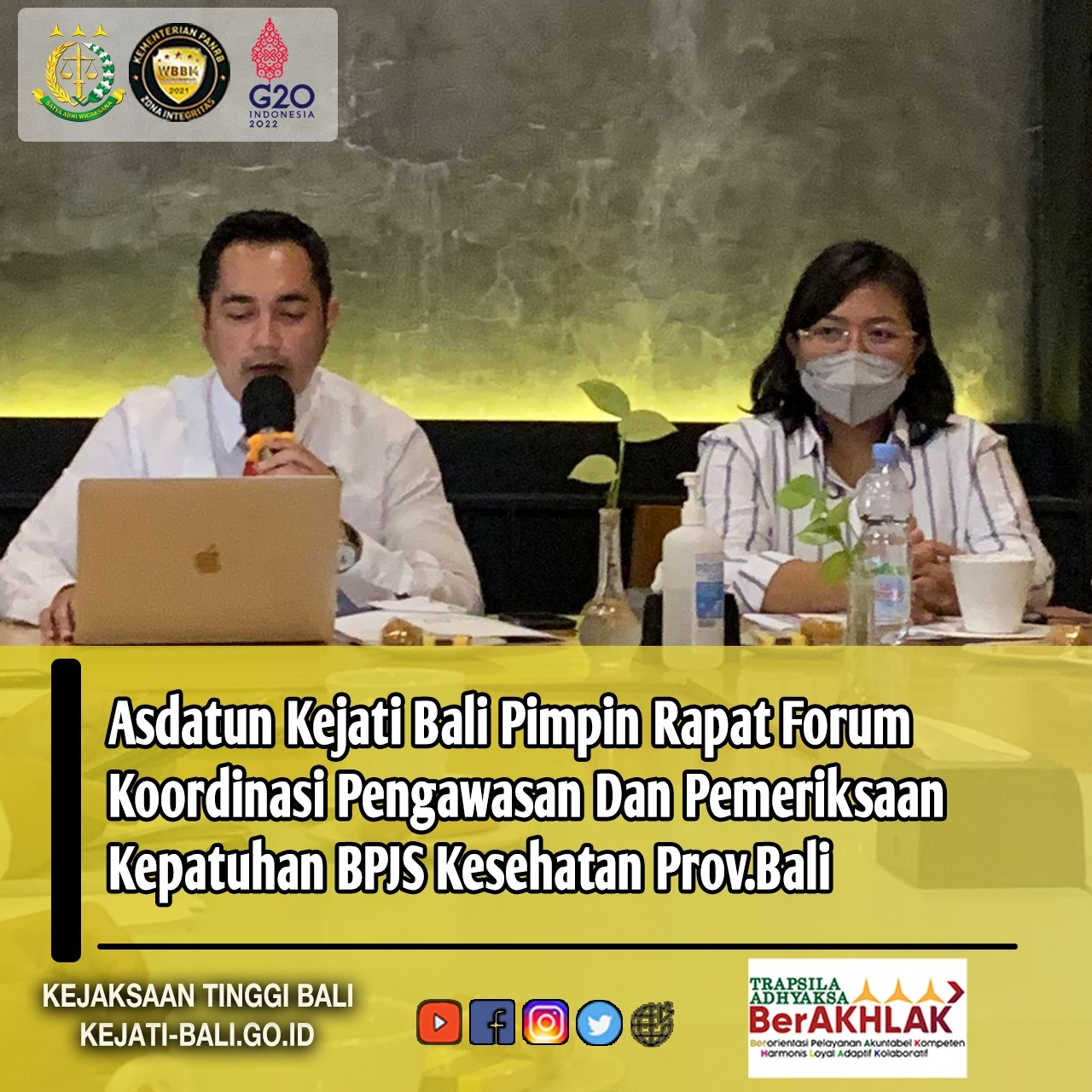Asdatun Kejati Bali Pimpin Rapat Forum Koordinasi Pengawasan Dan Pemeriksaan Kepatuhan BPJS Kesehatan Prov.Bali